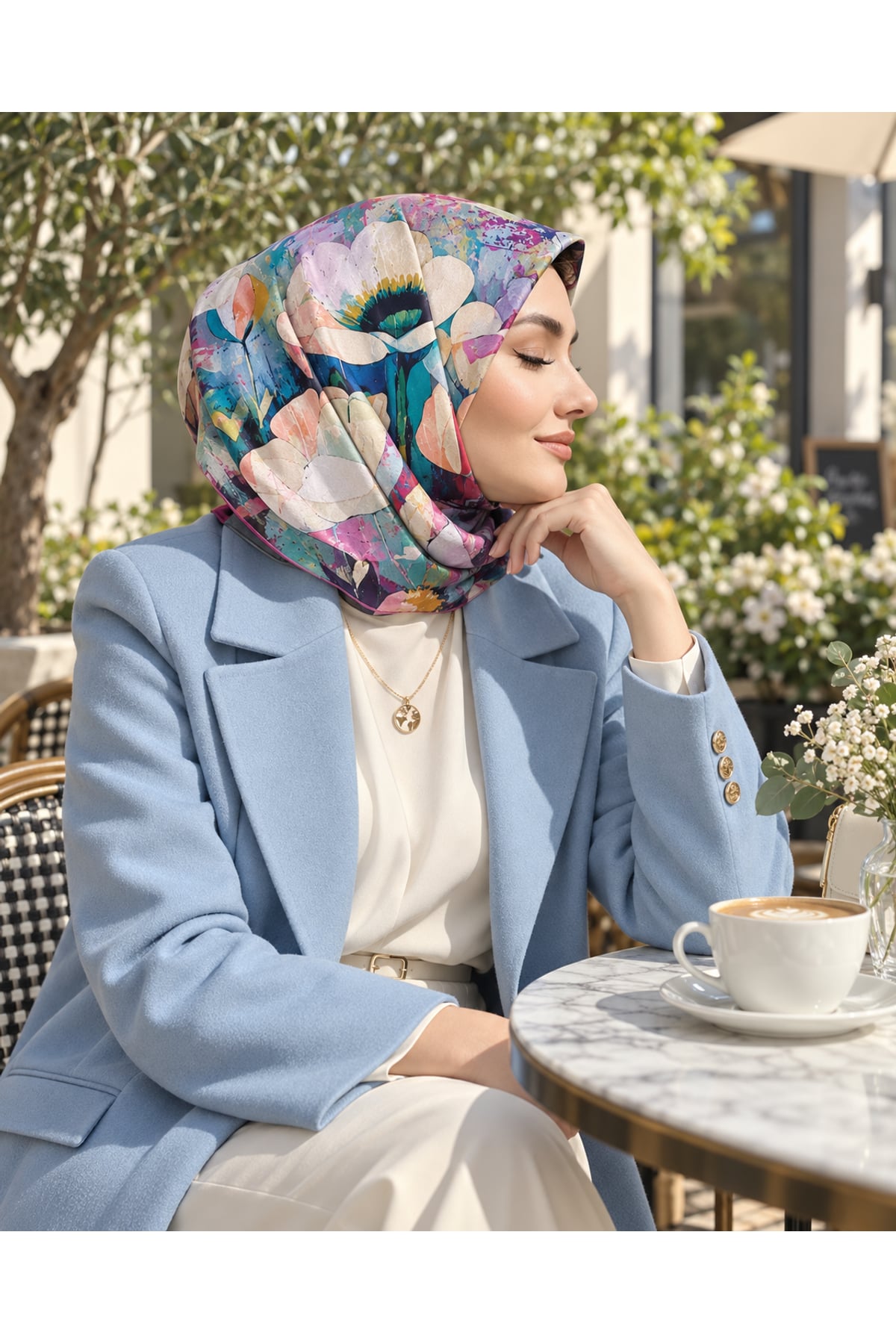 Vera Otantik Desenli Eşarp - Çok Renkli
