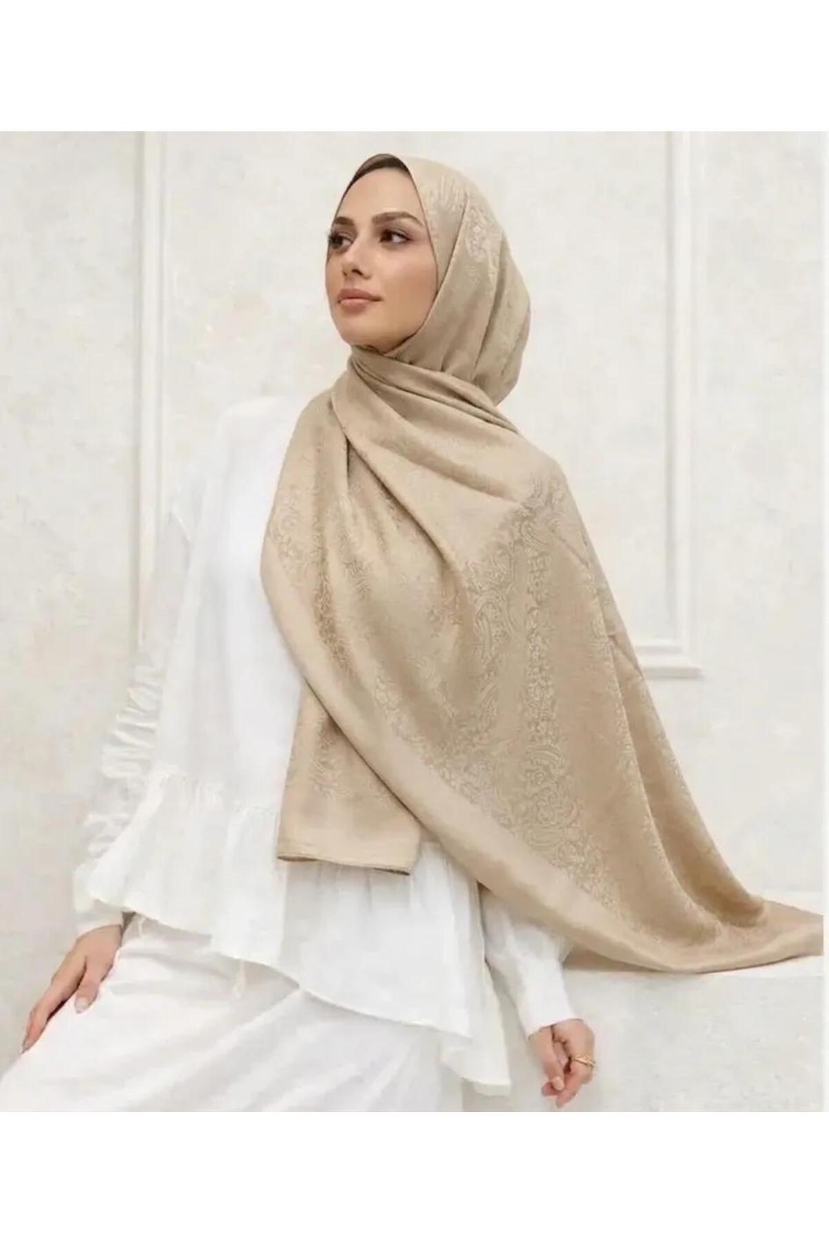 Vera Jakarlı Şal 70 x 185 - Krem