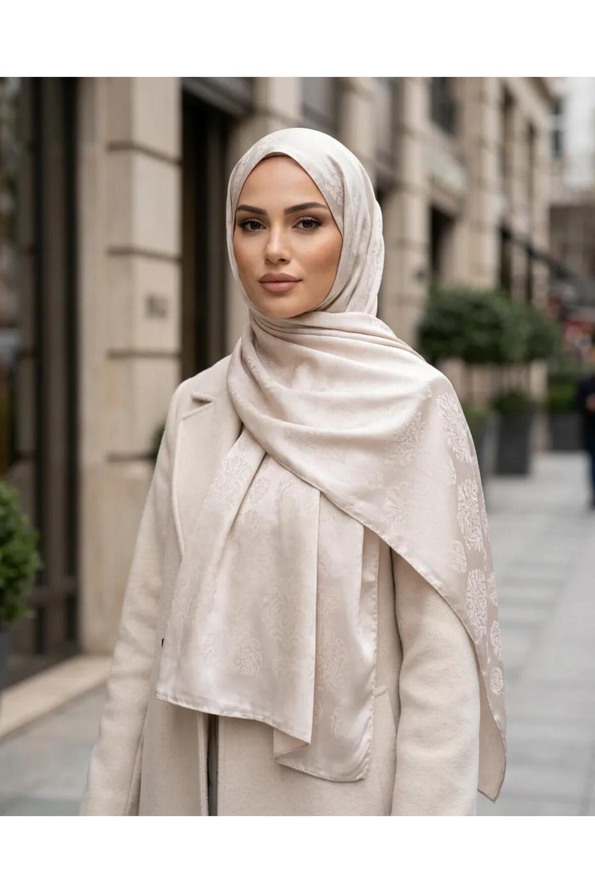 Vera Jakarlı Şal 70 x 185 - Krem