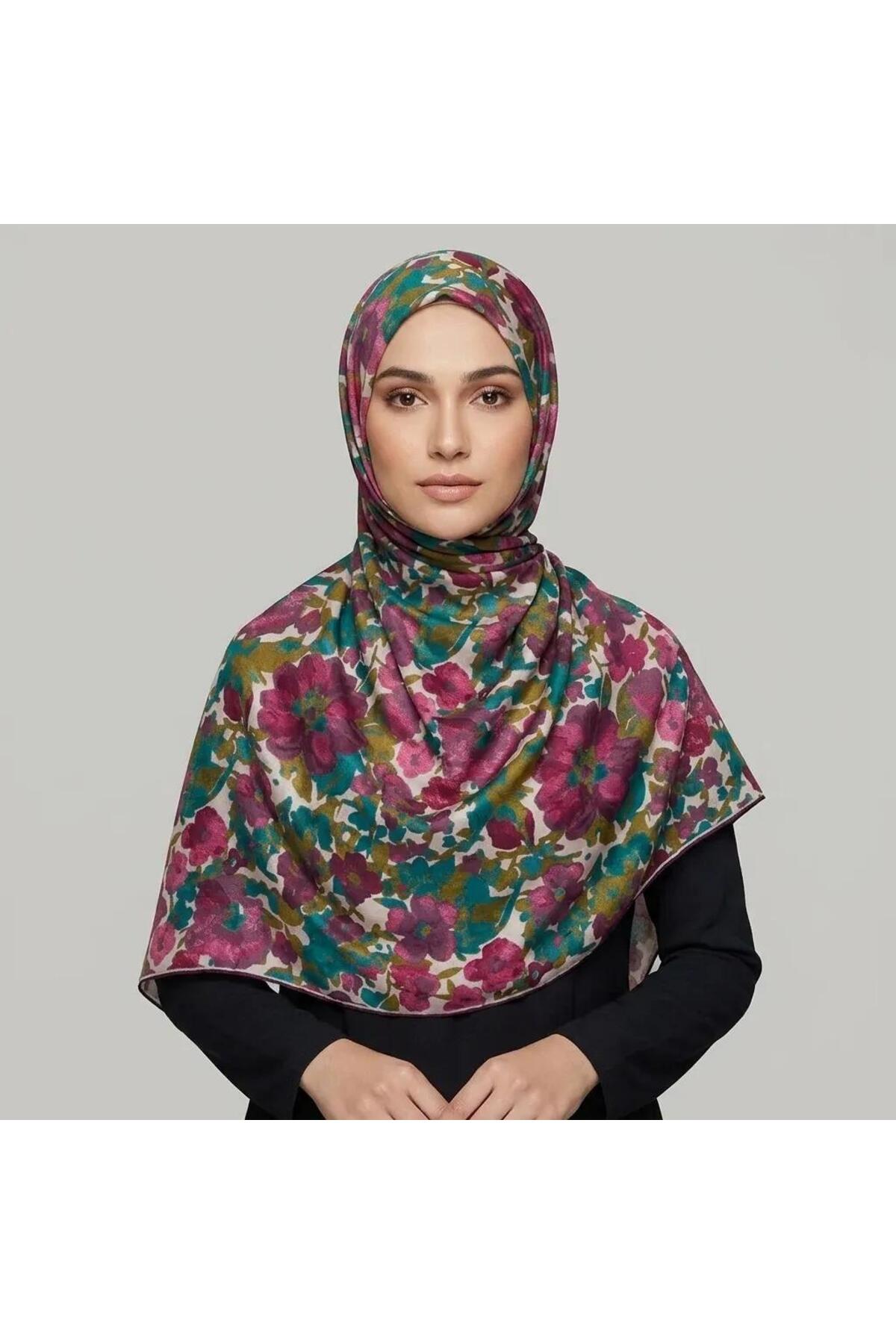 Vera Çiçekli Şal 70 x 185 - Çok Renkli